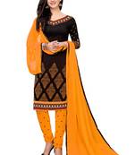 Black printed crepe salwar with duppata