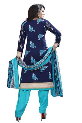 Blue printed crepe salwar 2