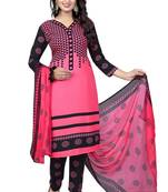 Pink printed crepe salwar