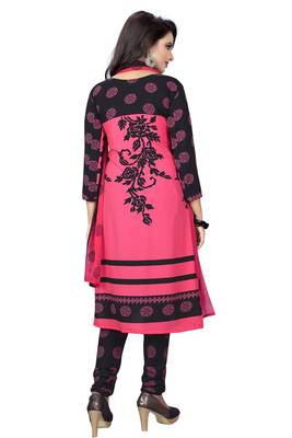 Pink printed crepe salwar 2