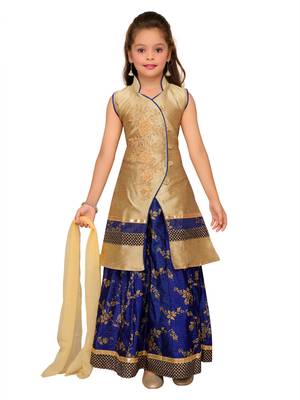 Blue Embroidered Art Silk Stitched Lehenga 1