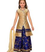 Blue Embroidered Art Silk Stitched Lehenga