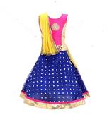 Blue embroidered net stitched lehenga
