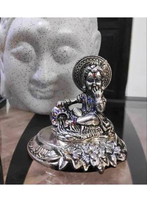 Auspicious kanha idol in white metal for home décor/gift items/showpiece 1