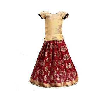 Red printed cotton stitched lehenga 4