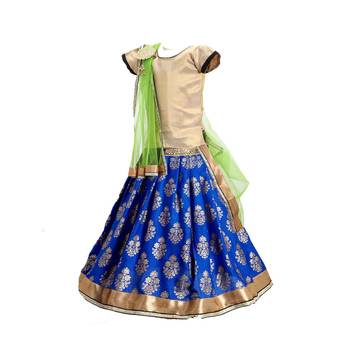 Blue printed cotton stitched lehenga 4