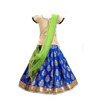 Blue printed cotton stitched lehenga 6