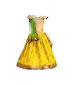 Yellow printed cotton stitched lehenga