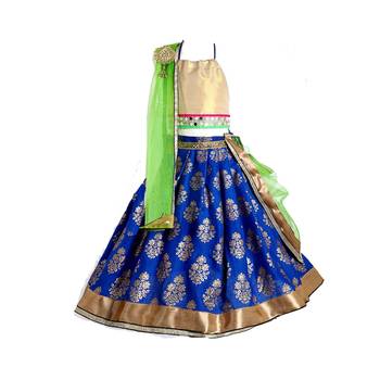 Blue printed cotton stitched lehenga 2