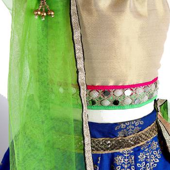 Blue printed cotton stitched lehenga 4