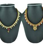 Crystal Yellow Gold Alloy Combo Pack Of 2 Necklace