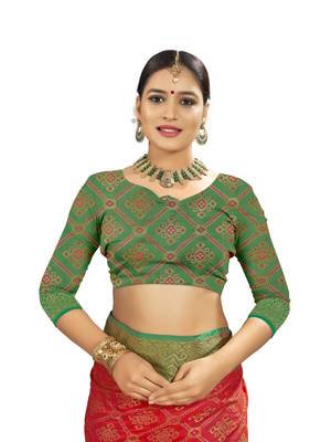 Orange woven patola saree with blouse 3
