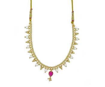 Crystal Yellow Gold Alloy Combo Pack Of 2 Necklace 4