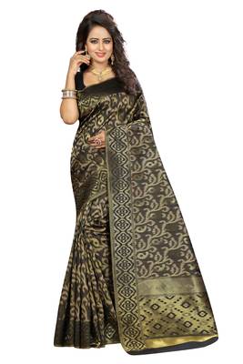 Black silk blend saree with blouse 1