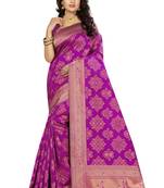 Pink silk blend saree with blouse