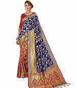 Orange plain art silk sarees saree with blouse