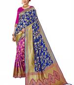 Pink plain art silk sarees saree with blouse