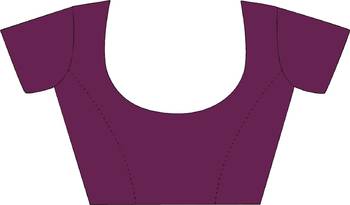 Purple plain art silk sarees saree with blouse 5