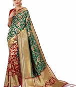 Red plain art silk sarees saree with blouse