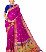 Pink plain art silk sarees saree with blouse