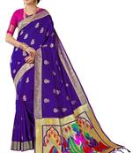 Purple plain art silk sarees saree with blouse