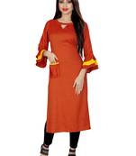 Red plain viscose rayon kurti