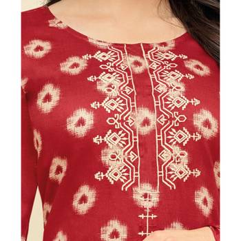 Maroon Chanderi Cotton Women's Unstitched Palazzo Suit 5