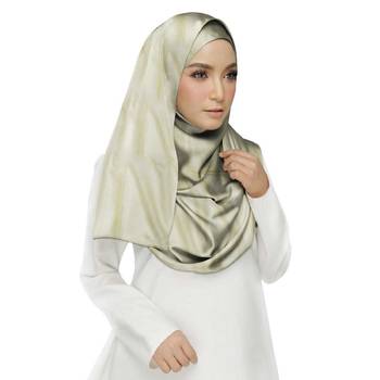 White Most Sold Plain Grid Islamic Hijab Headscarf 3