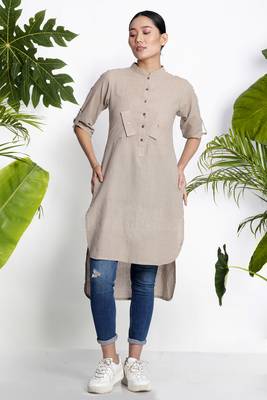 Hazelwood Handwoven Kurta With Pockets 1