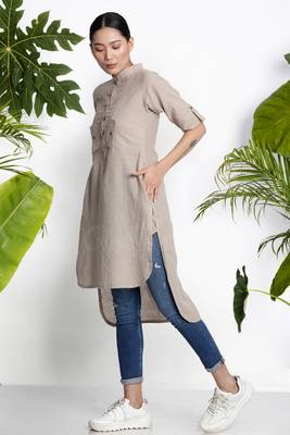 Hazelwood Handwoven Kurta With Pockets 2