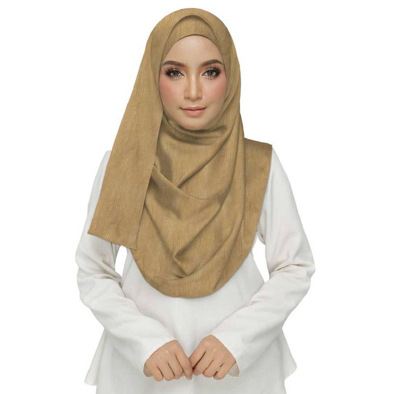 Brown Plain Cotton Hijab