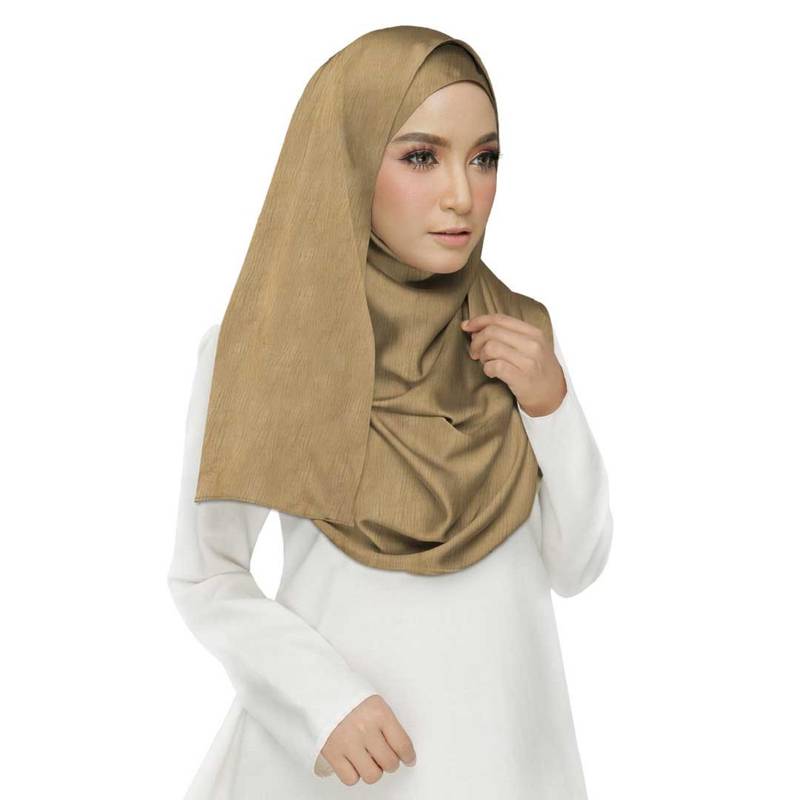 Brown Plain Cotton Hijab