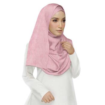Pink Embroidered Cotton Hijab 3