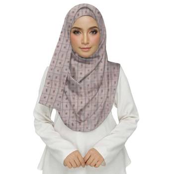 Purple  Embroidered Cotton Hijab 2