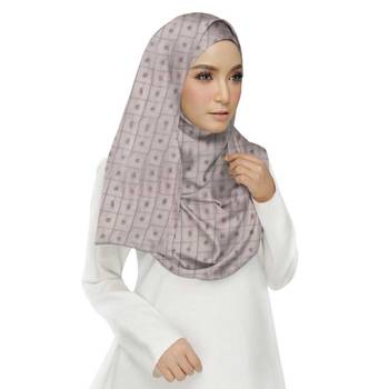 Purple  Embroidered Cotton Hijab 3