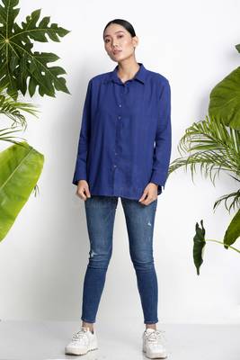 Blue Handwoven Cotton Shirt 1