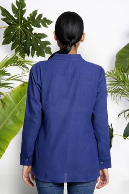 Blue Handwoven Cotton Shirt 3