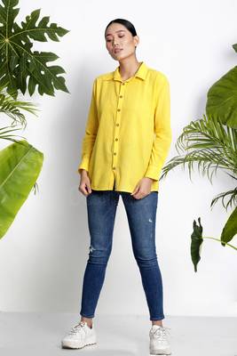 Yellow Handwoven Cotton Shirt 1