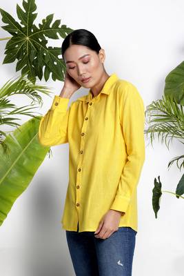 Yellow Handwoven Cotton Shirt 2