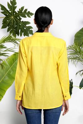 Yellow Handwoven Cotton Shirt 3
