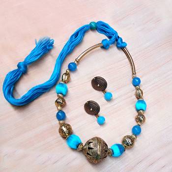 Blue Rounded Antique Necklace Sets 1