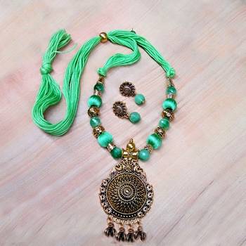 Light Green Antique Necklace Sets 1