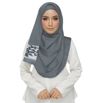 Black  Premium Tissue Fabric Embroidered Hijab 2