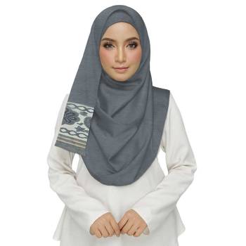 Black  Premium Tissue Fabric Embroidered Hijab 2