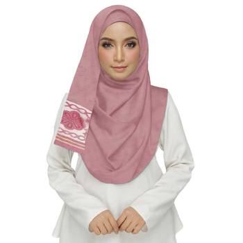 Maroon  Premium Tissue Fabric Embroidered Hijab 2