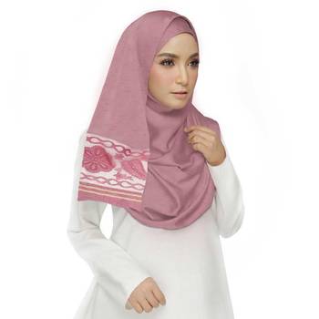 Maroon  Premium Tissue Fabric Embroidered Hijab 3