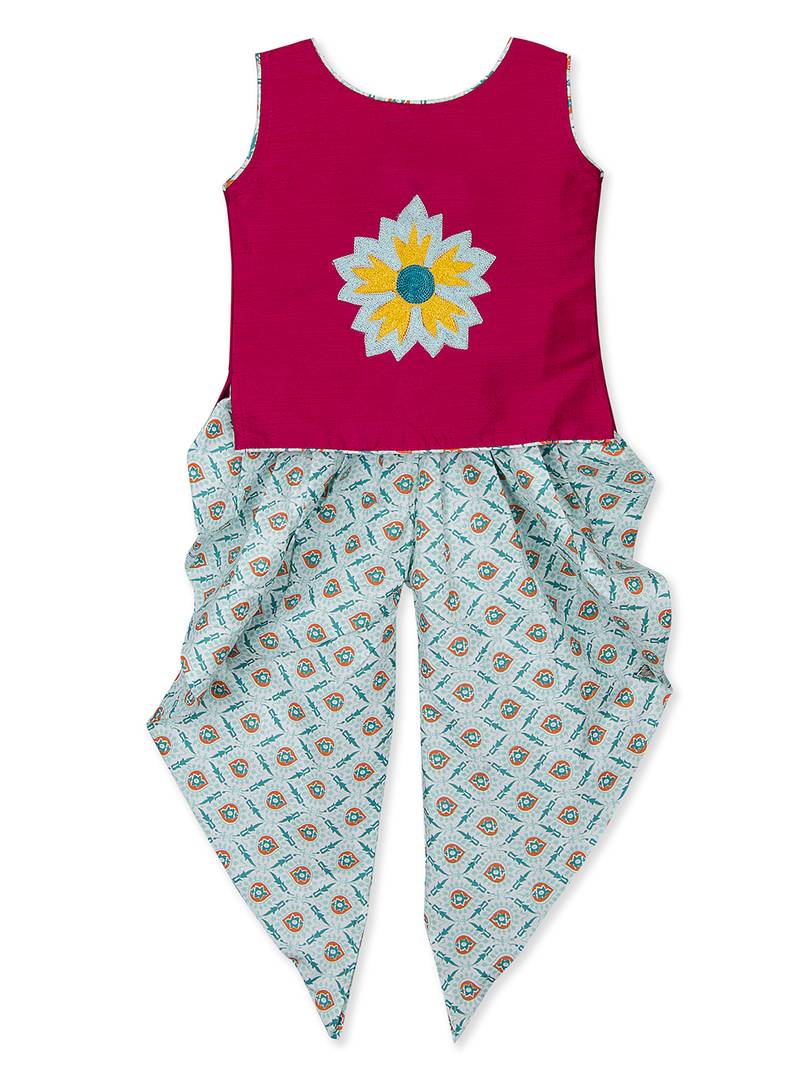 Embroideredtop with dhoti