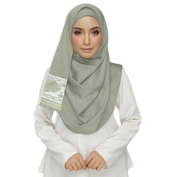 Brown  Premium Tissue Fabric Embroidered Hijab 2