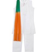 Kurti salwar with tricolor dupatta