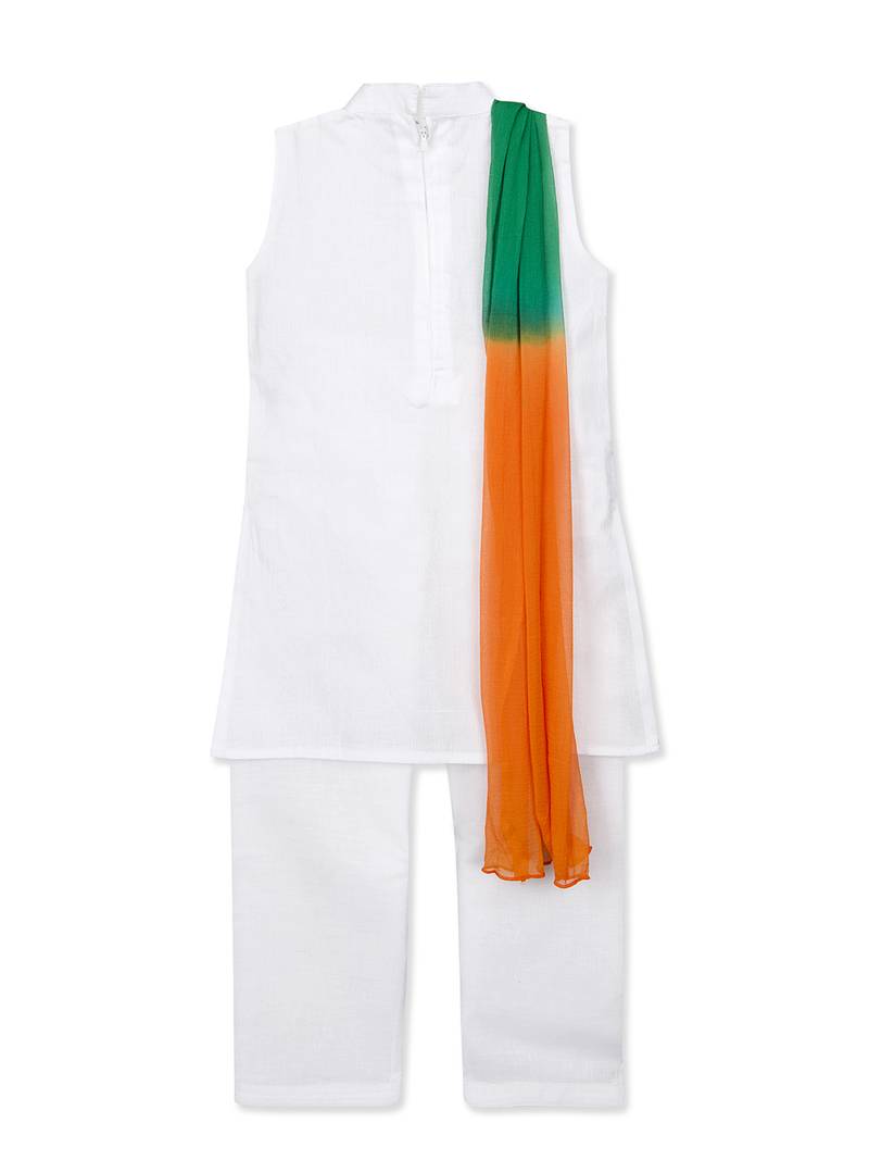 Kurti salwar with tricolor dupatta